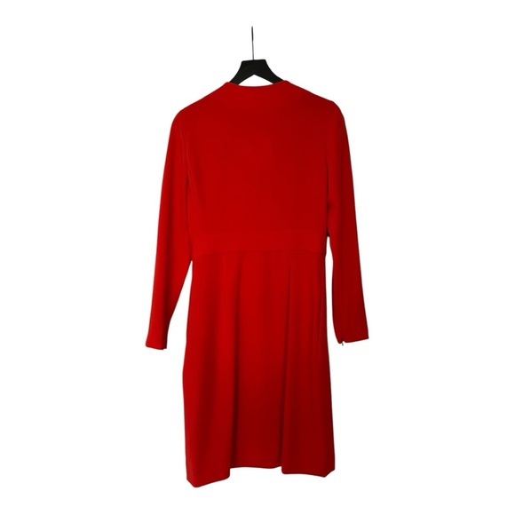 NWT DVF L/S A-line dress. BRIRE wrap style bright red - Picture 8 of 16